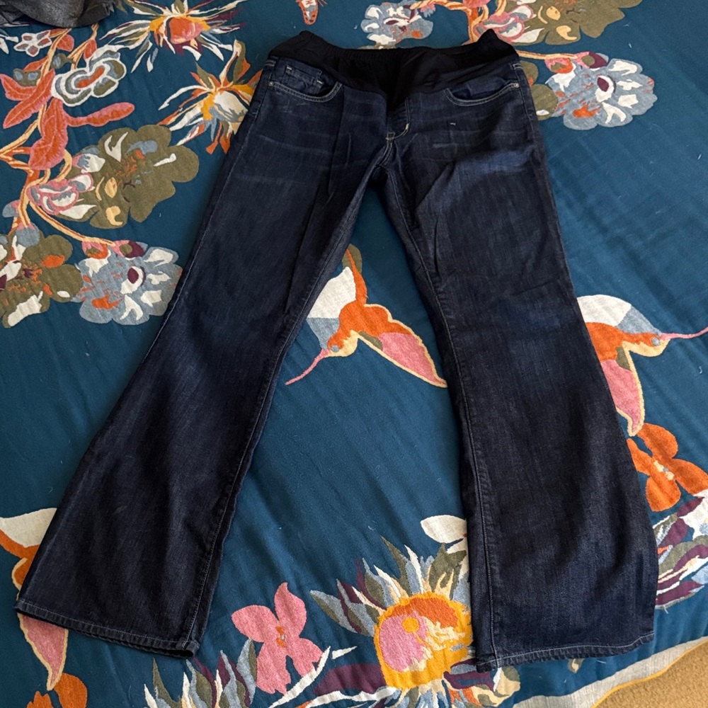 Citizens Of Humanity Dark Blue Maternity Flare Jeans